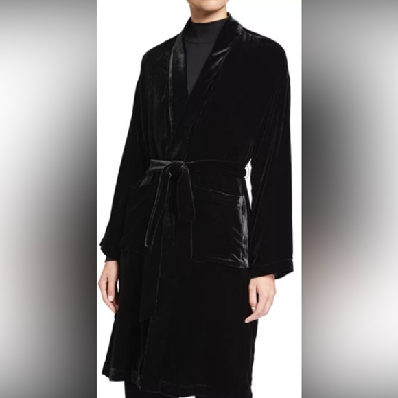 Eileen Fisher High Collar Long  Jacket SVelvet Size Small NWT -$438 - Picture 1 of 12